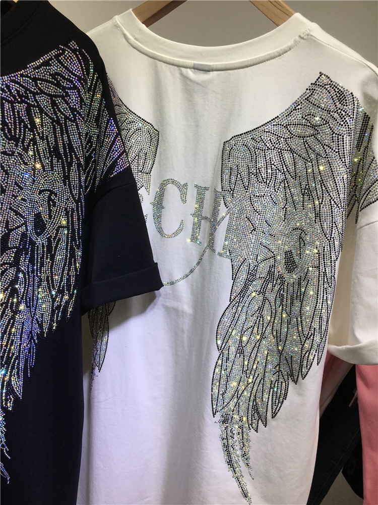L-4XL Oversize strass Angel Wi - Streetwear Clothing Brands recensione e prezzo