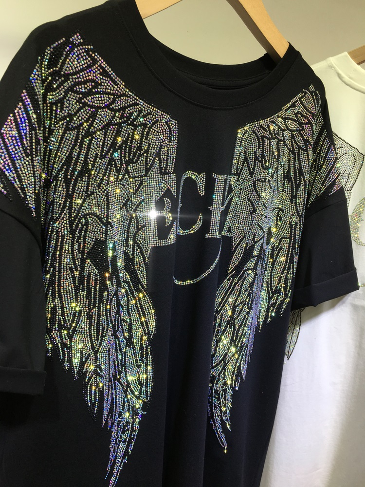 L-4XL Oversize strass Angel Wi - Streetwear Clothing Brands recensione e prezzo