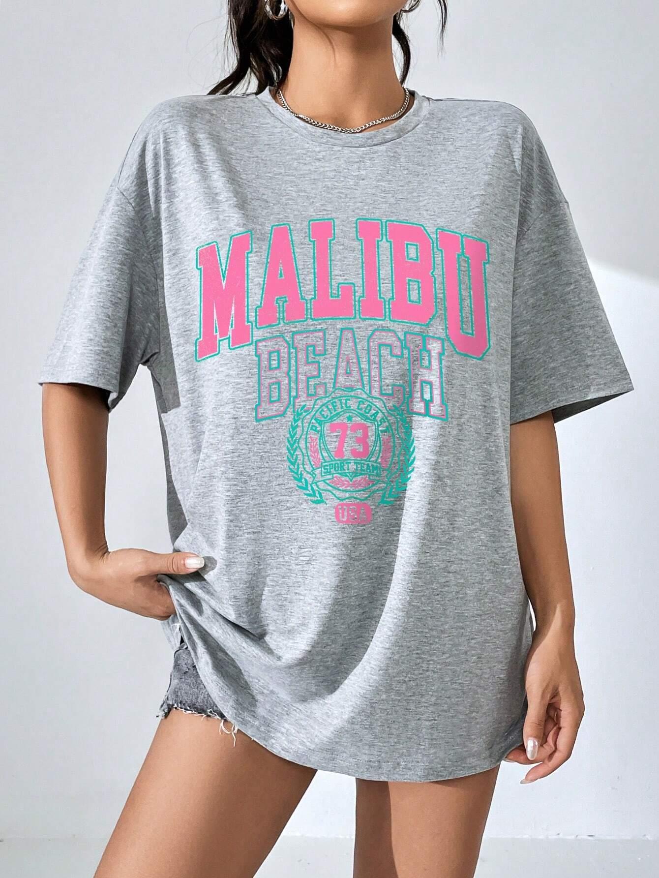 Malibu Beach Stampa di lettere - Streetwear Clothing Brands recensione e prezzo