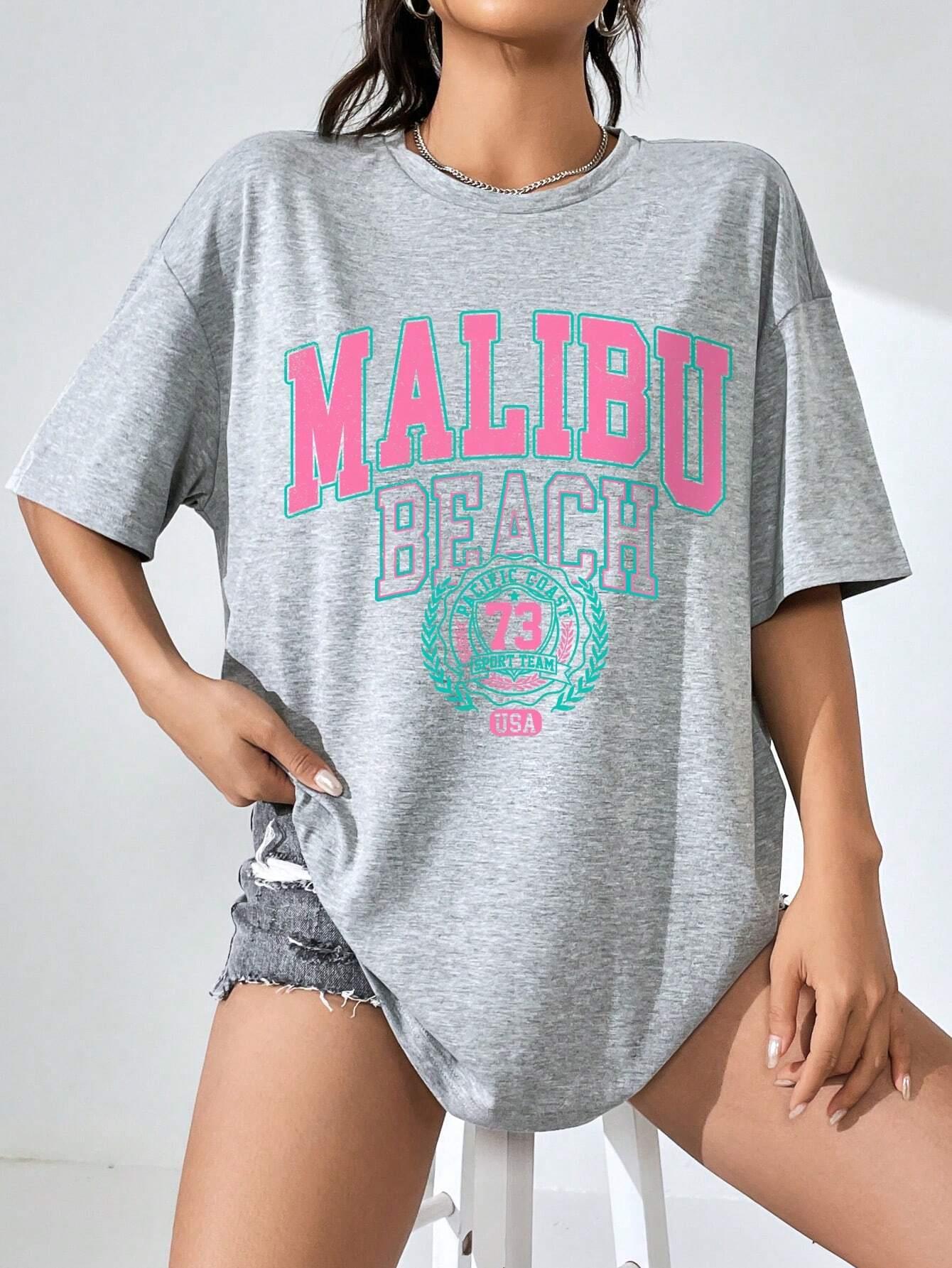 Malibu Beach Stampa di lettere - Streetwear Clothing Brands recensione e prezzo